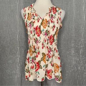 Cynthia Rowley smocked floral top. NWOT